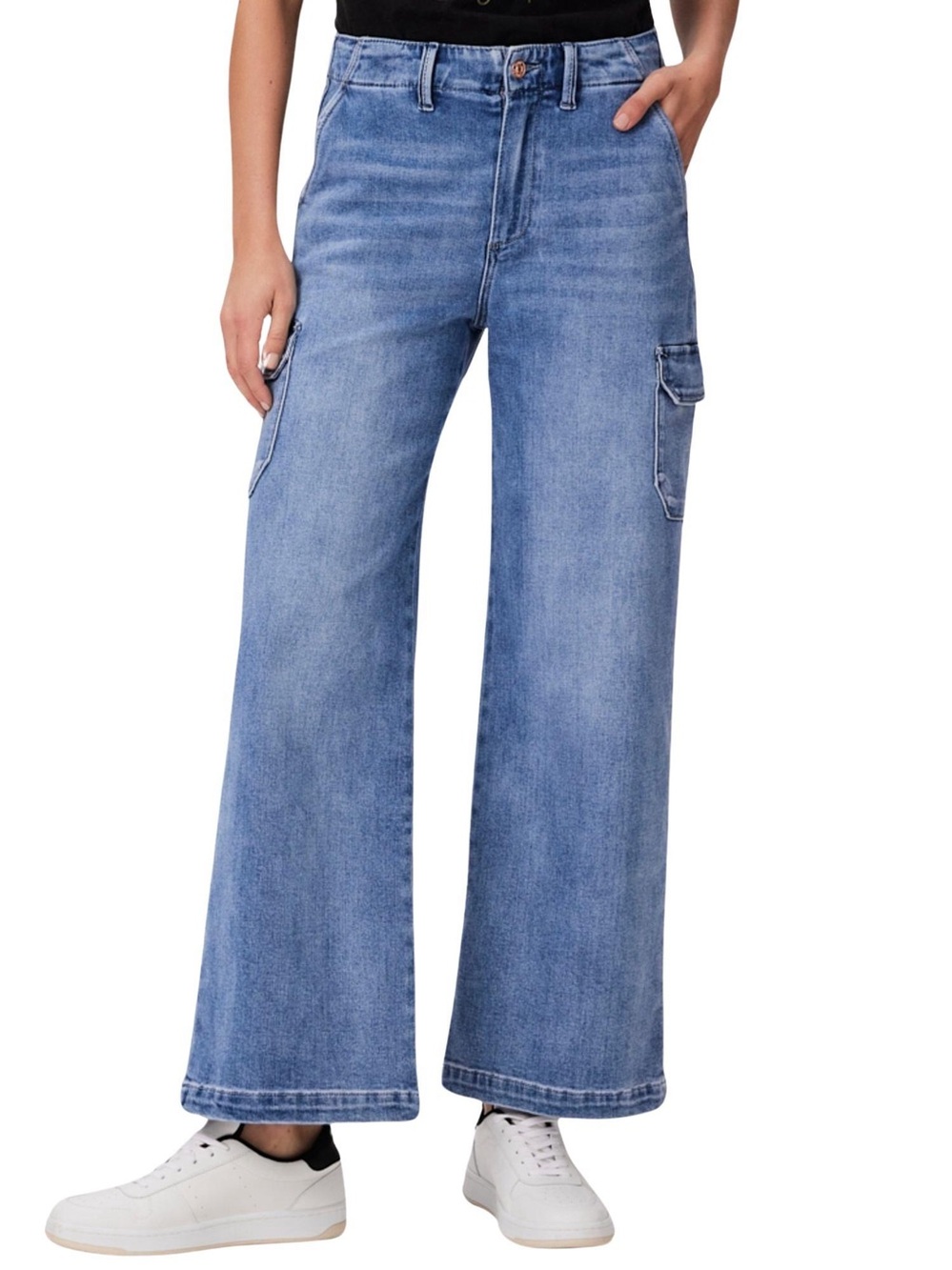 PAIGE Carly Wide Leg Cargo Jeans - Picture 2 of 11
